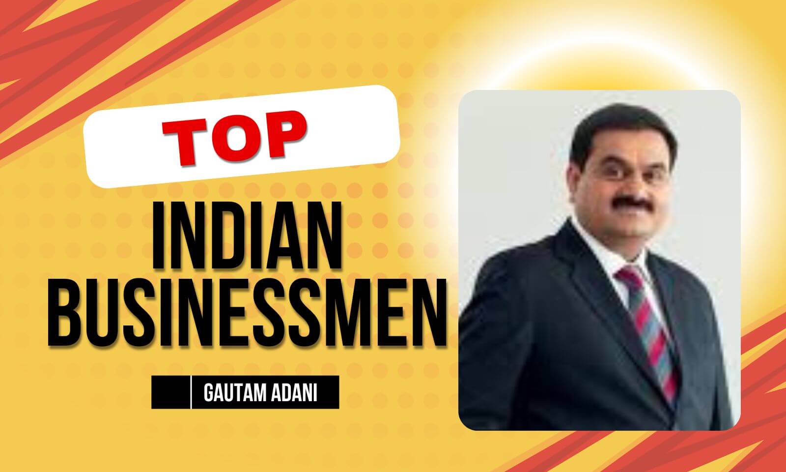 Gautam Adani standing confidently in front of Adani Group logo, representing his leadership in global business.