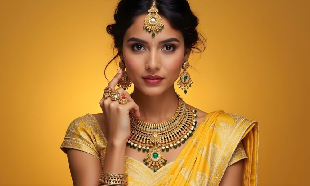 Gold jewellery trends of 2024 featuring traditional and minimalist designs, showcasing intricate and modern styles.