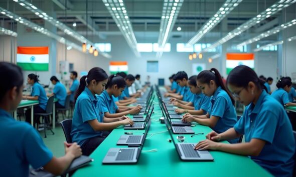 Samsung starts laptop production in India to boost the electronics manufacturing sector in 2024.