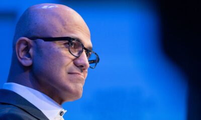 Satya Nadella, CEO of Microsoft, leading the company through digital transformation with AI and cloud computing.